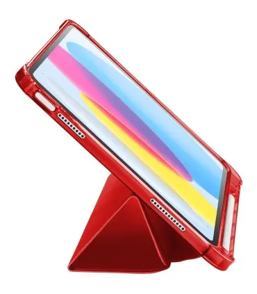 ipad a16 - 11 - staand - rood cover.webp