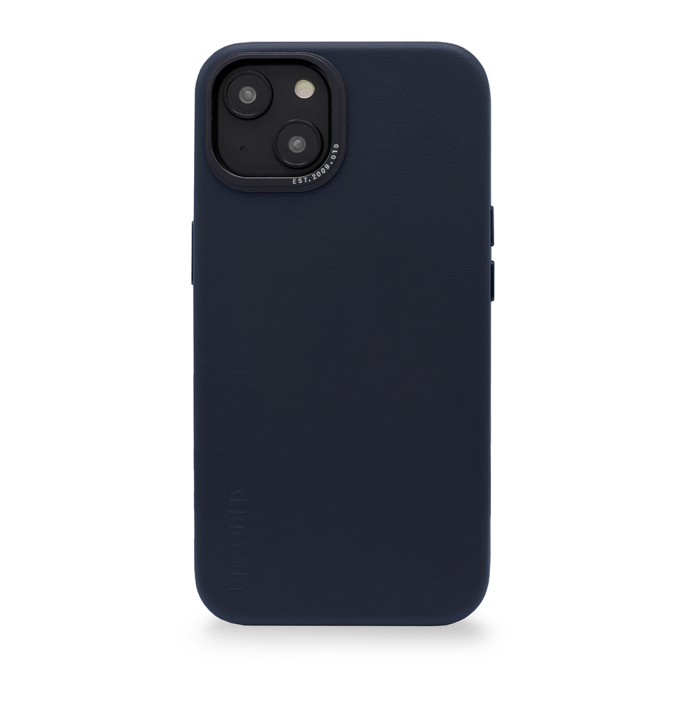 [75625] Hoesje iPhone 14 Plus - in leder, staal blauw