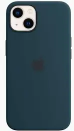 Hoesje iPhone 13 - leather case magsafe, steel blue