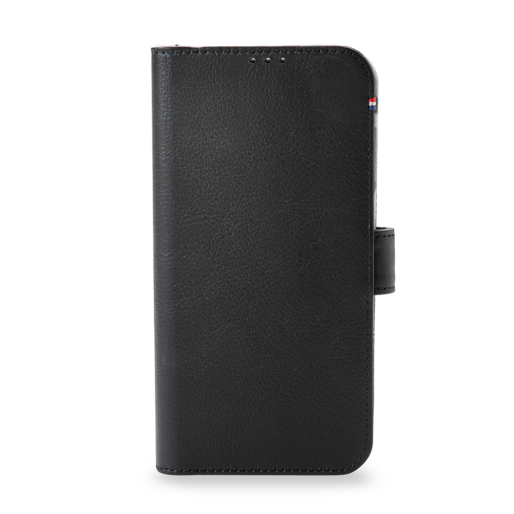 Hoesje iPhone 13 - Black Leather Wallet Magsafe
