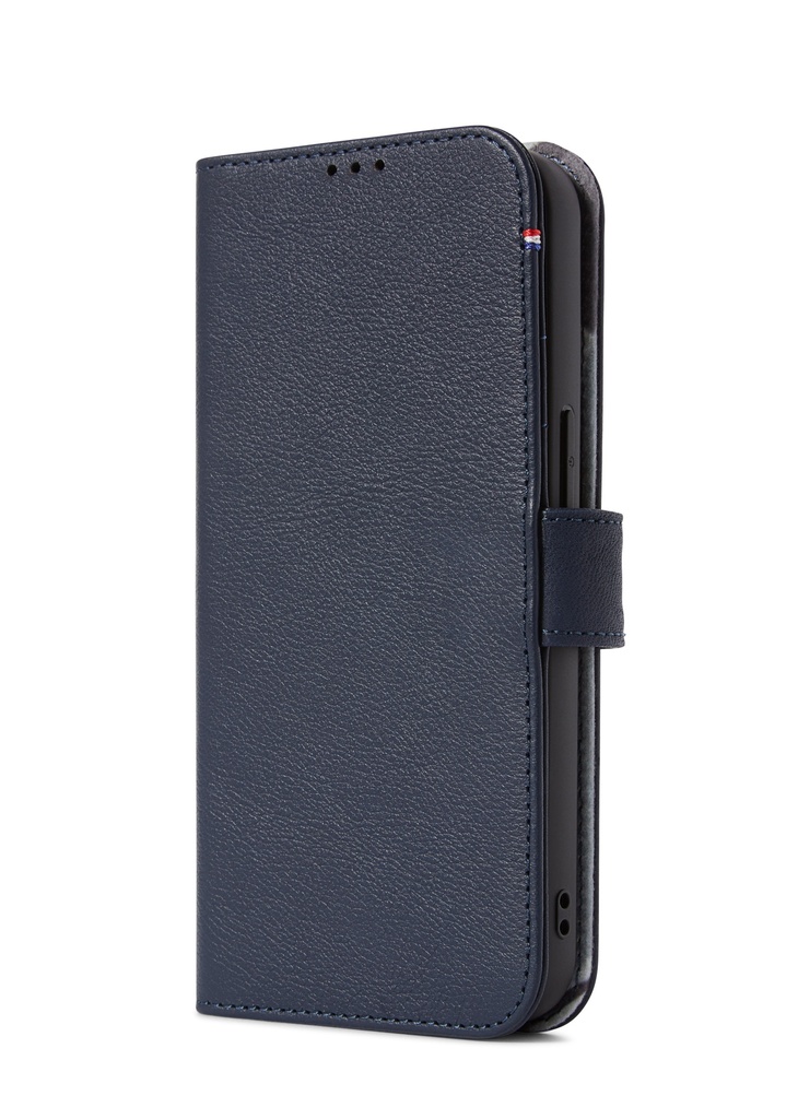 Hoesje iPhone 13 Pro - Blue Leather Wallet Magsafe