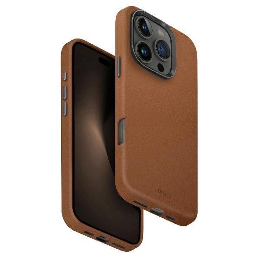 Hoesje iPhone 16 Pro - Backcover MagSafe, bruin leder