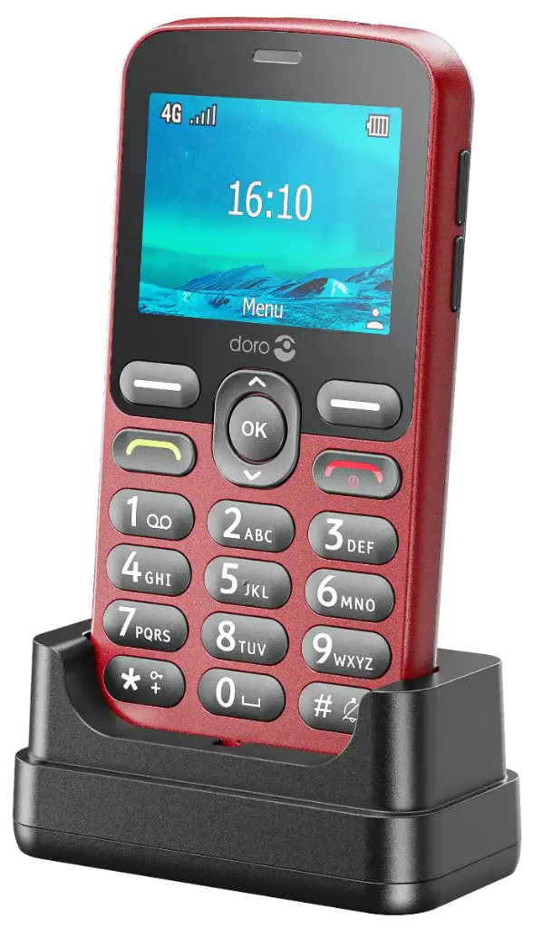 GSM Doro 1880 (Rood) - 4G - eenvoudige gsm met USB-C