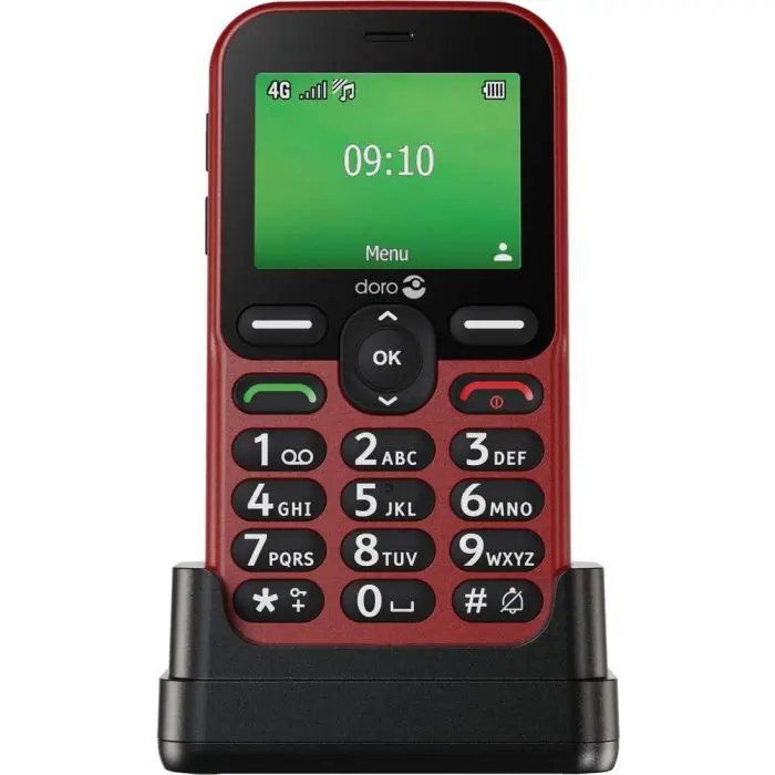 GSM Doro LEVA E10 - 4G - eenvoudige gsm met wijde display - Rood