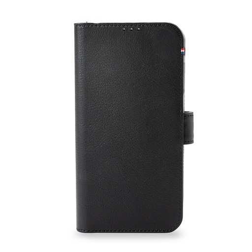 [66352] Hoesje iPhone 13 - Black Leather Wallet Magsafe