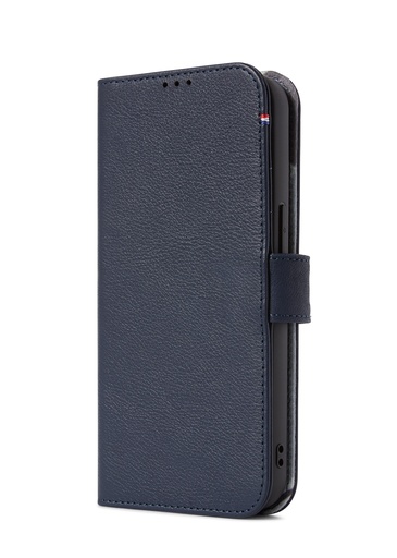 [66351] Hoesje iPhone 13 Pro - Blue Leather Wallet Magsafe