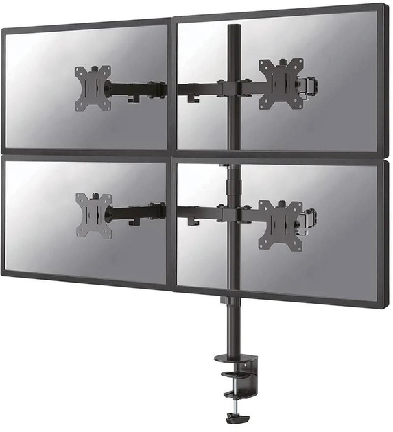 [FPMA-D550D4BL] Monitorarm voor 4 VESA monitoren - fixed - montage aan bureaublad