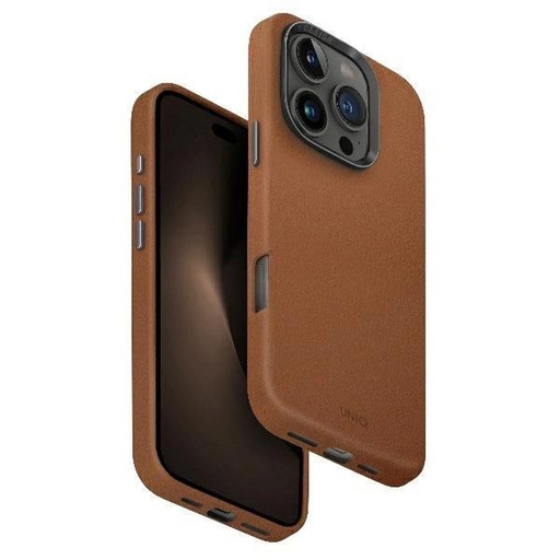 Hoesje iPhone 16 Pro - Backcover MagSafe, bruin leder