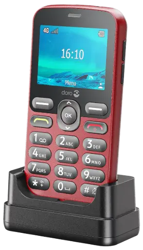 GSM Doro 1880 (Rood) - 4G - eenvoudige gsm met USB-C